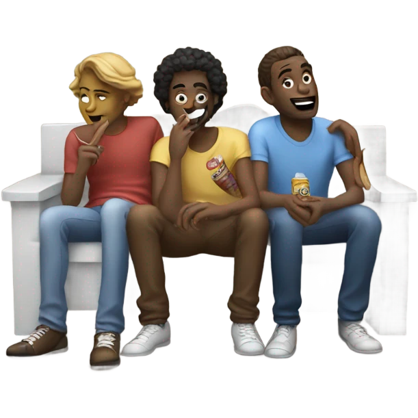 friends sitting and smoking emoji