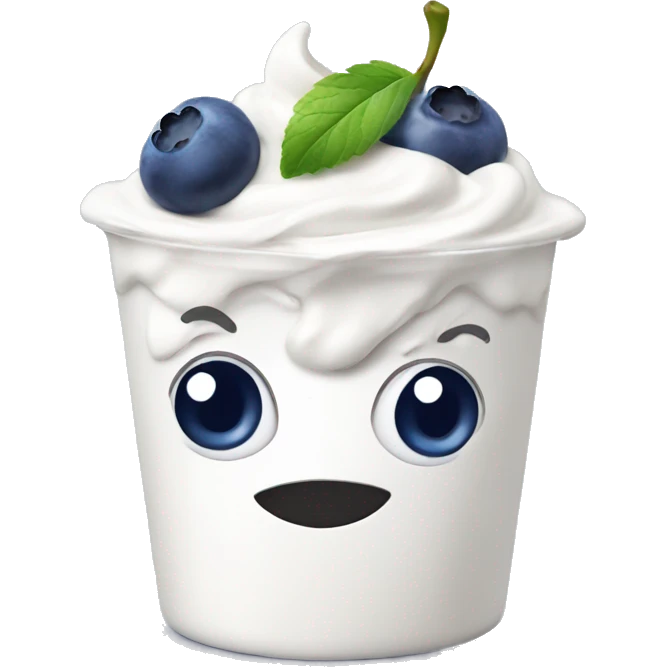 Yogurt with blueberries  emoji