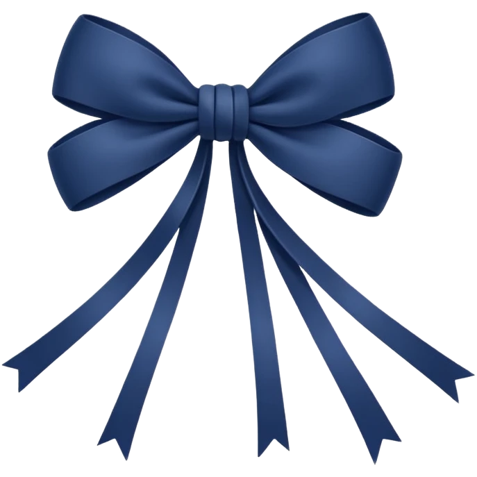 Navy shoestring bow emoji