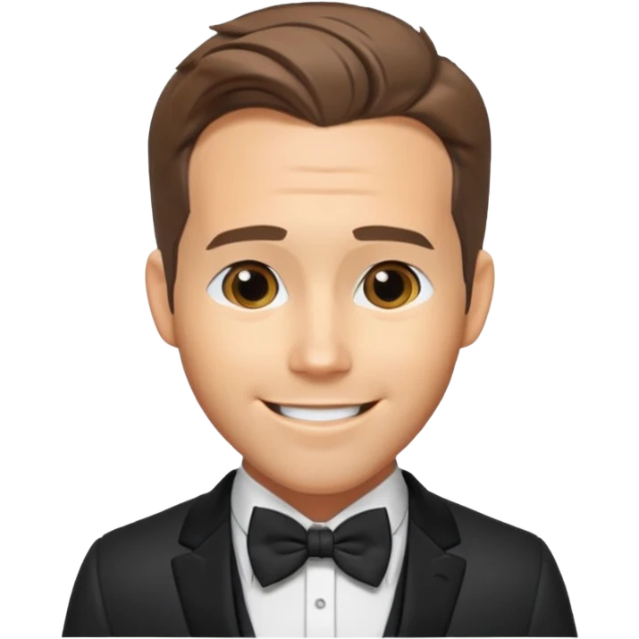 Ryan Reynolds with suit with bow tie emoji