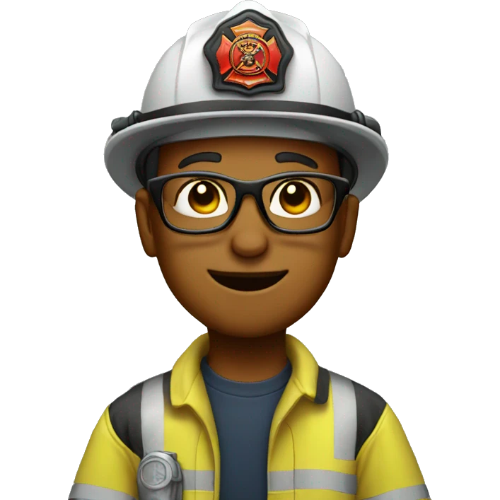 Firefighter with glasses emoji