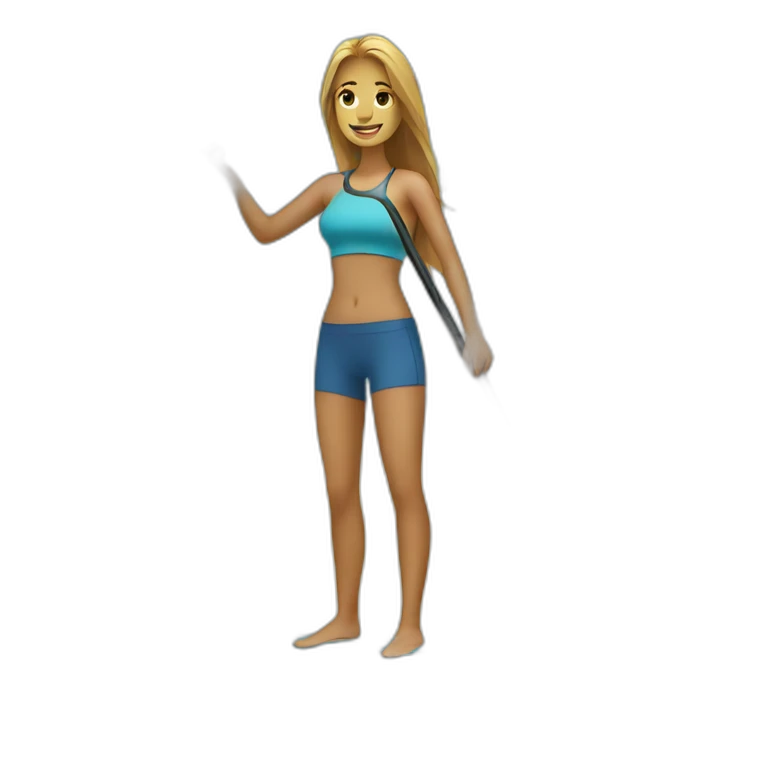 girl stand up paddleboarding emoji