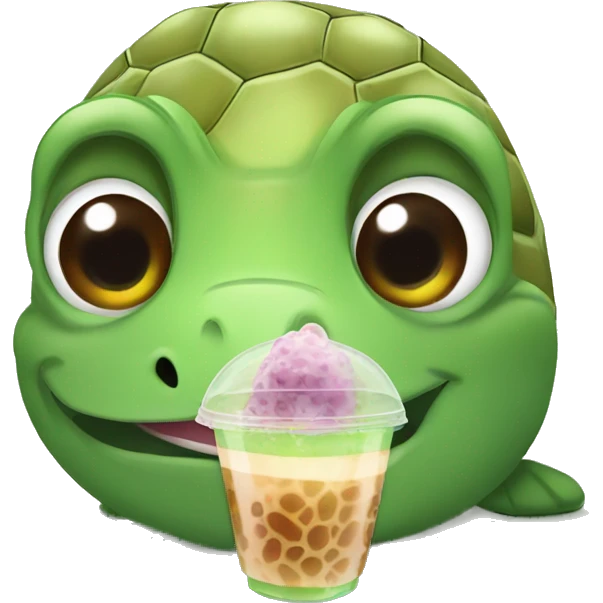 Turtle with bubbletea emoji