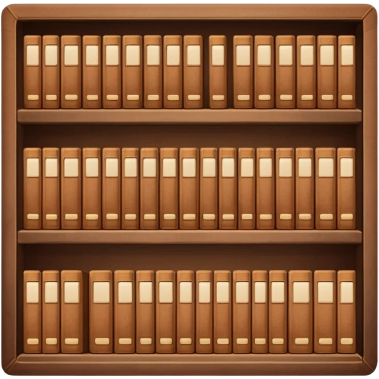 Brown bookshelves with books different shades of brown emoji