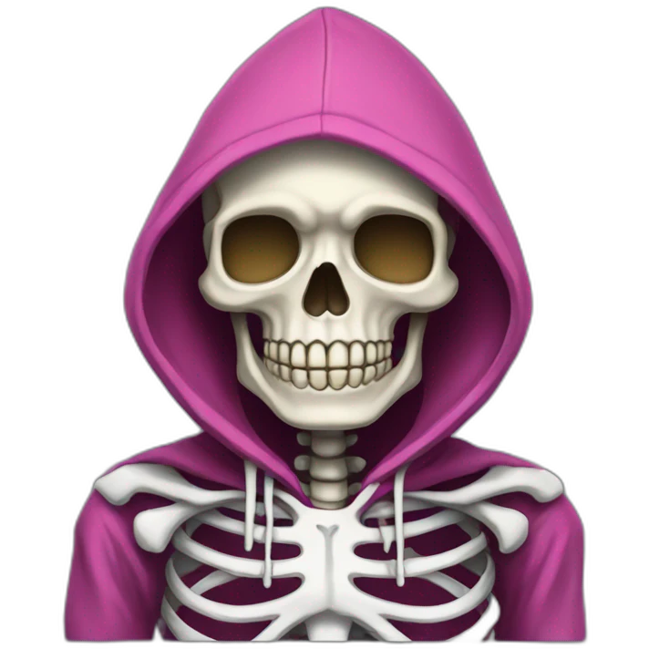 Skeleton wearing a hoodie emoji