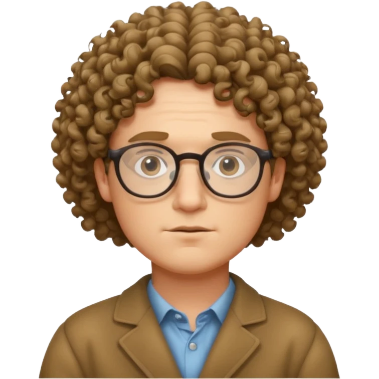 philosopher, wearing glasses, curly hair emoji