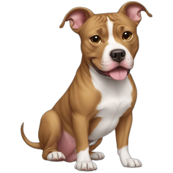 A pitbull on a chiwawa emoji