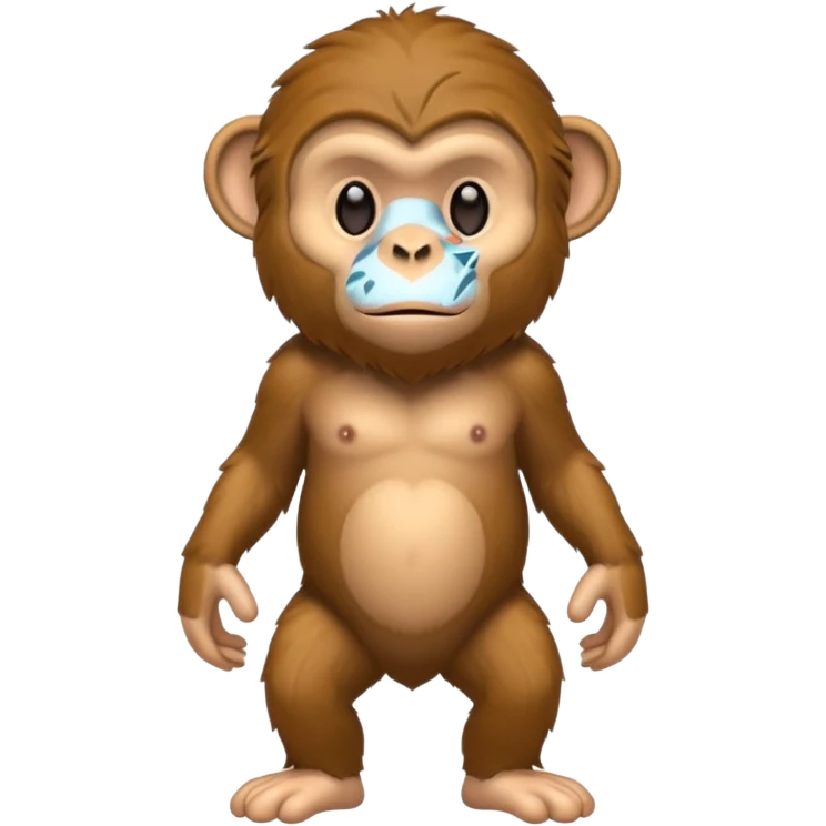 brown neanderthal monkey emoji