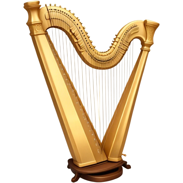 Cinematic Realistic Harp, a grand golden harp with intricately carved details, delicate strings shimmering under soft candlelight, rich wood tones adding warmth, a musician’s gentle fingers plucking a note, glowing with an ethereal and majestic aura. emoji