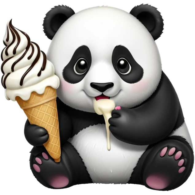 Panda eating ice cream emoji