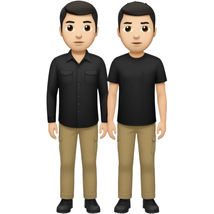 Chino Moreno long black shirt, khaki pants emoji