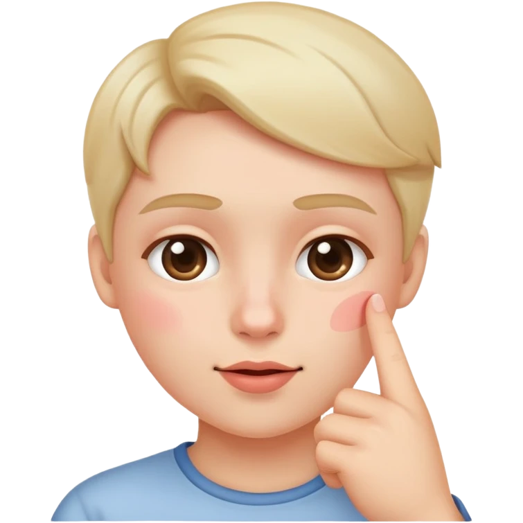 blushing face with finger pointing at cheek emoji