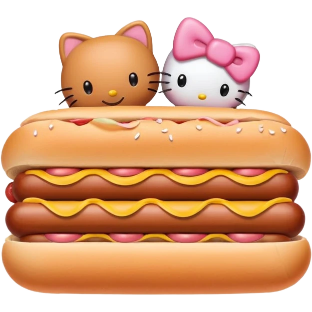 Hello kitty style hotdog emoji