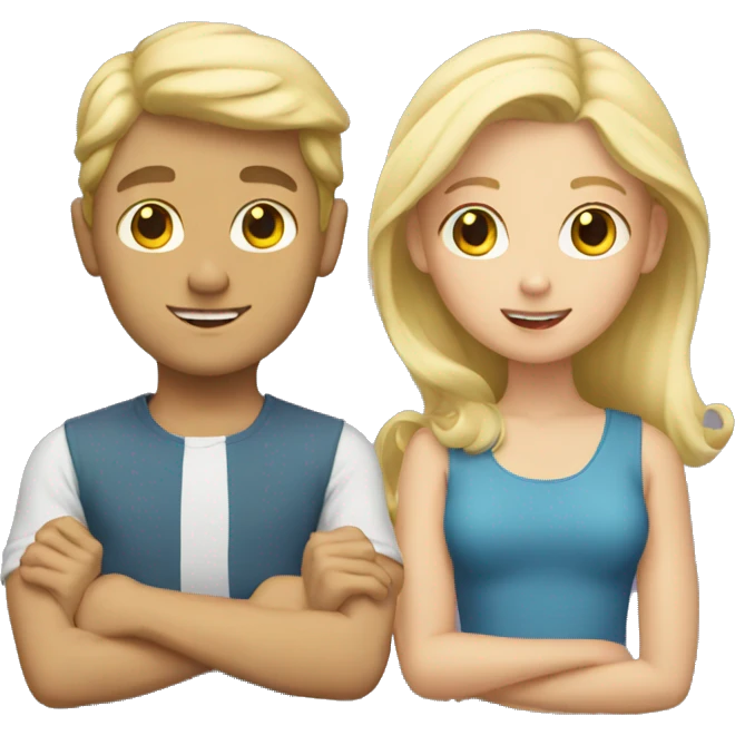 Blonde boy and blonde girl emoji