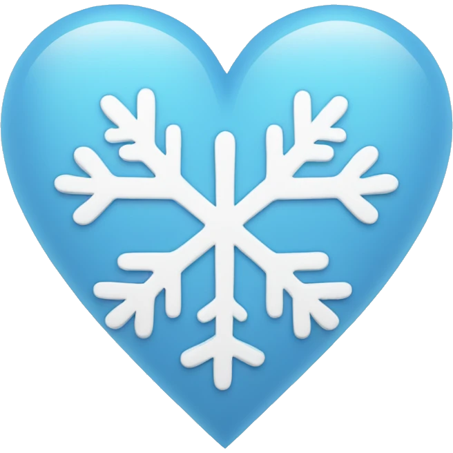 Light blue heart with snowflake emoji