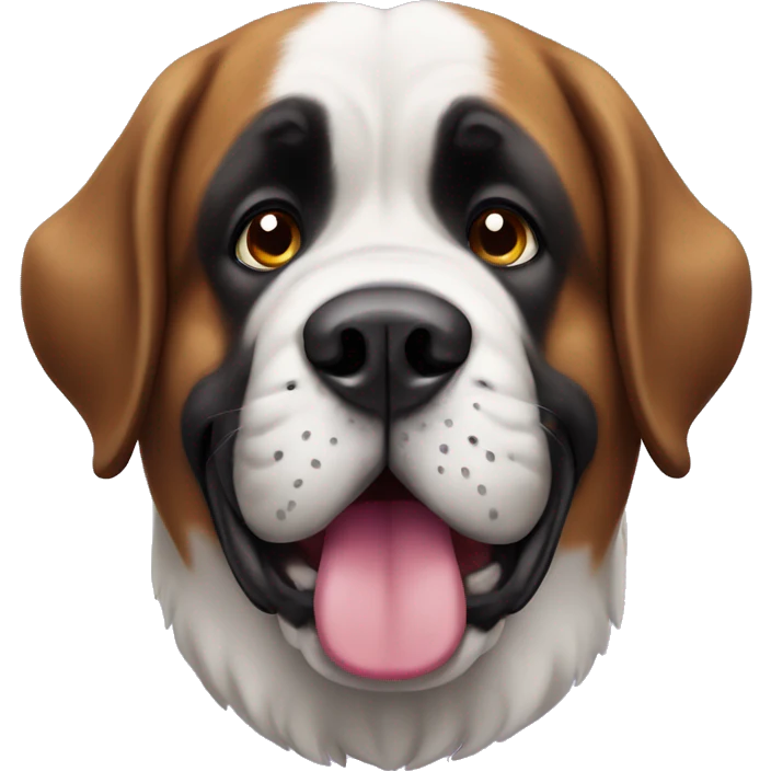 A Friendly St Bernard dog with a purple nose emoji
