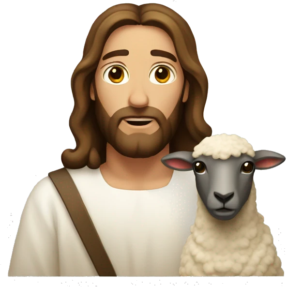 Jesus Christ holding a sheep emoji