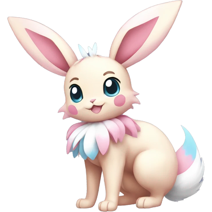 Sylveon-Eevee-Bunny-Pokémon full body emoji