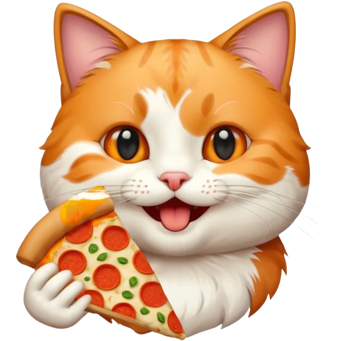 happy cat eating pizza emoji