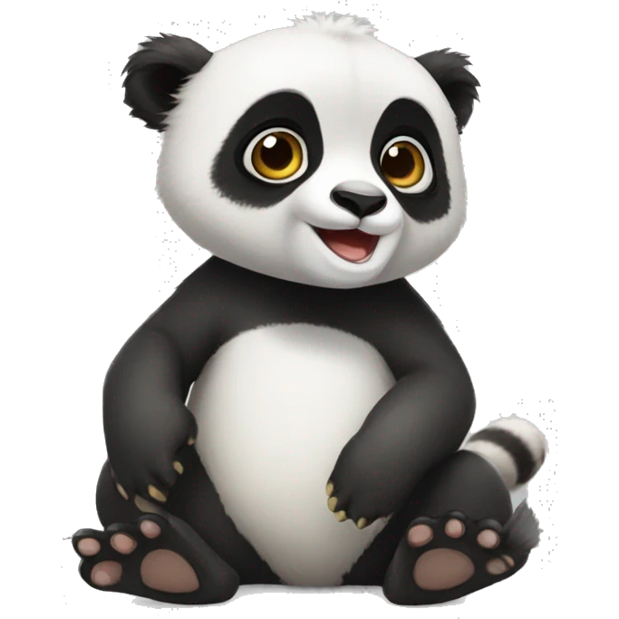 Cute panda-lemur-hybrid full body emoji