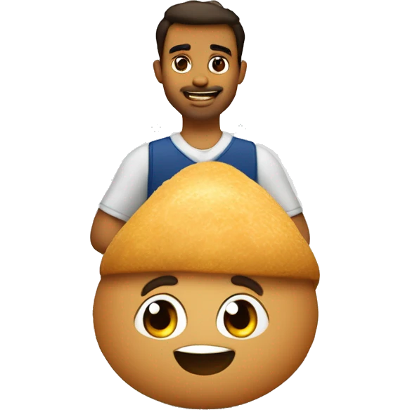 Coxinha feliz com mãozinha e pezinho  emoji