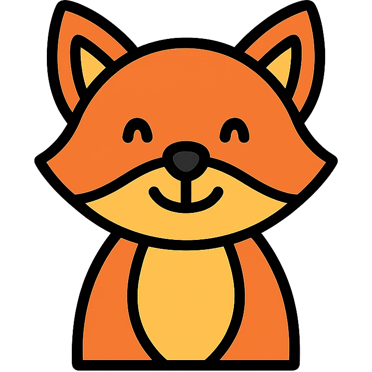 playful expression fox color icon emoji