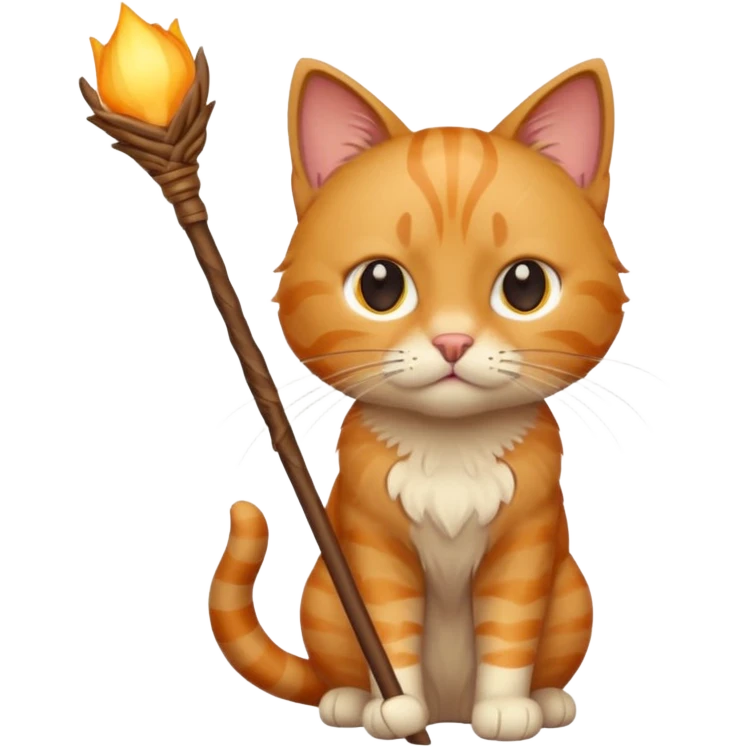 Elinde sopa tutan kedi emoji