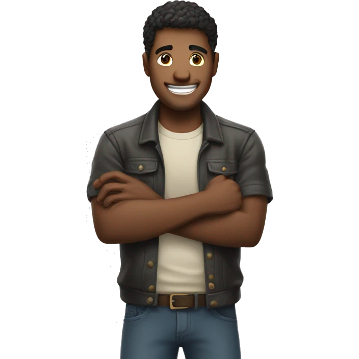 Man grinning while rubbing hands together while scheming  emoji