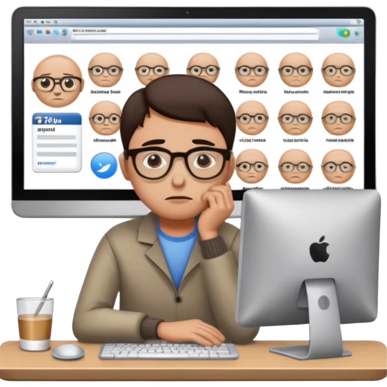 a shop owner who is not satisfied with local sales and is sad and tired of meta ads marketing getting no response emoji