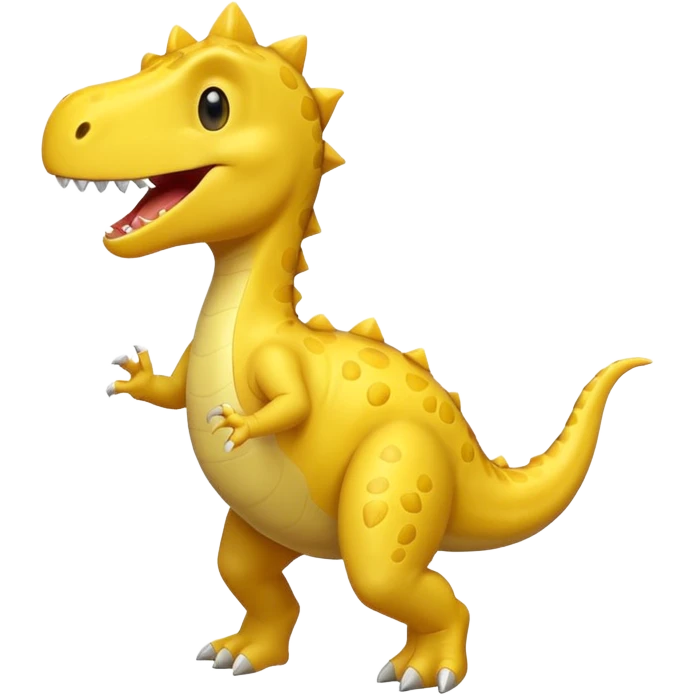 Yellow dino dancing emoji