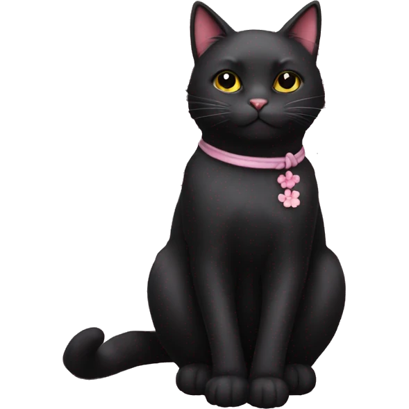 Cherry blossom black cat emoji