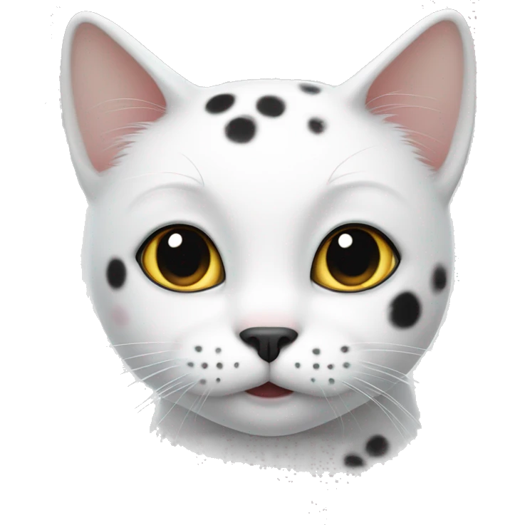 White cat with black spots emoji