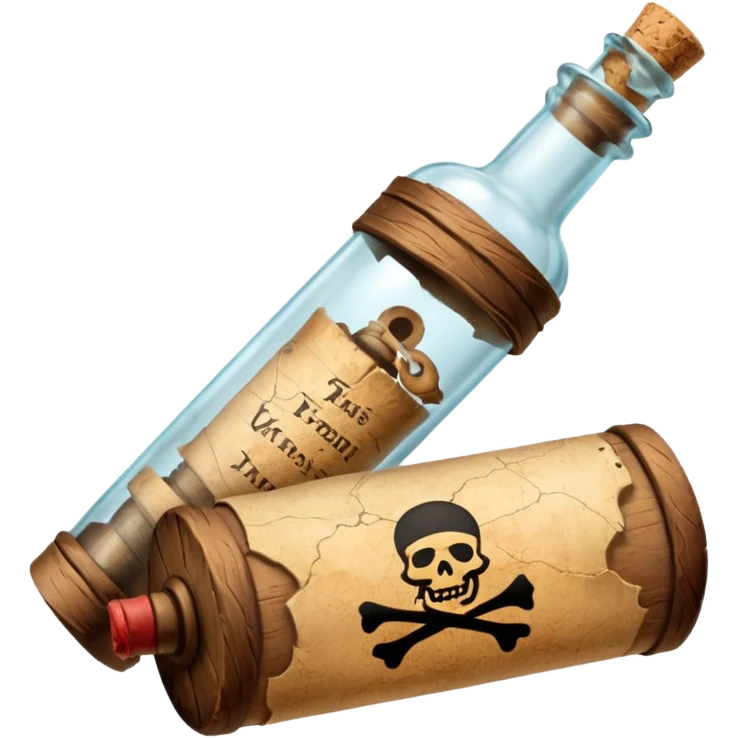 pirate message bottle emoji