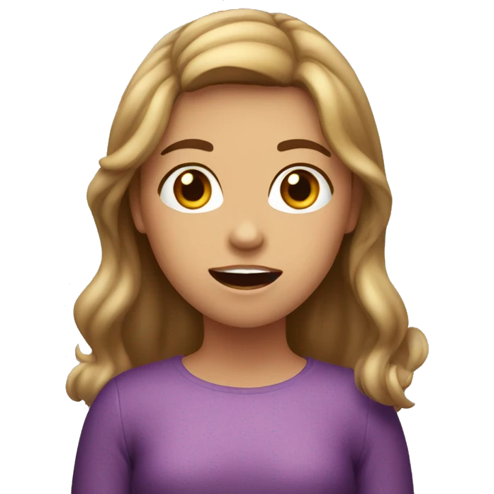 a girl with light brown hair, super surprised at Christmas time emoji
