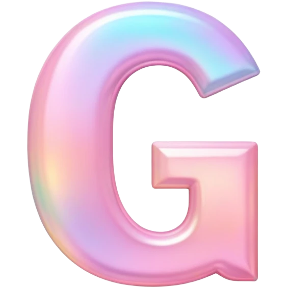 Iridescent pastel pink Font setting icon with letter G emoji