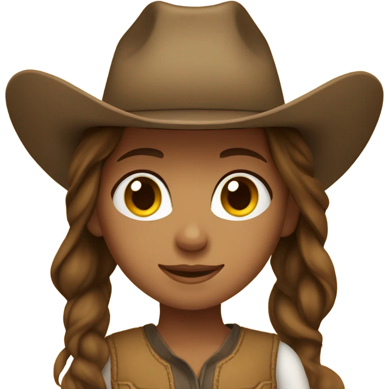 Brown hair tan girl with cowboy hat emoji