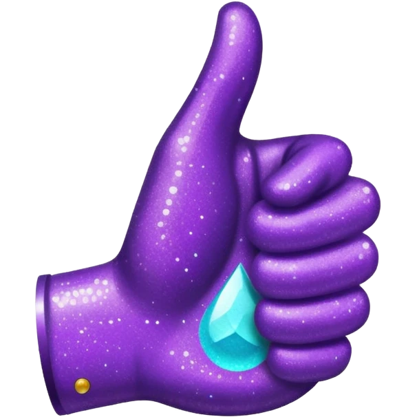Glitter purple and cian hand thumbs up emoji