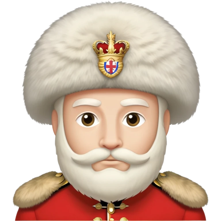 Royal guard of great britain look front ith a bearskin emoji