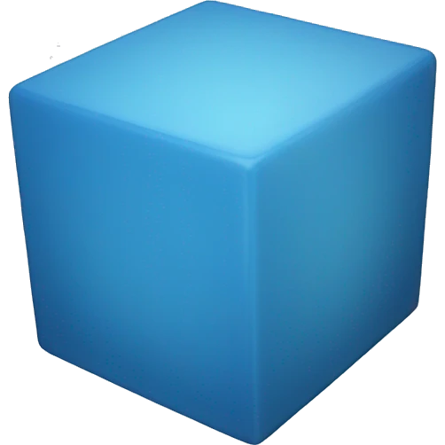 Blue cube with cubic glasses  emoji