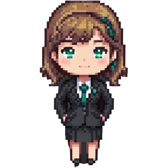 simple chibi businesswoman in office attire emoji