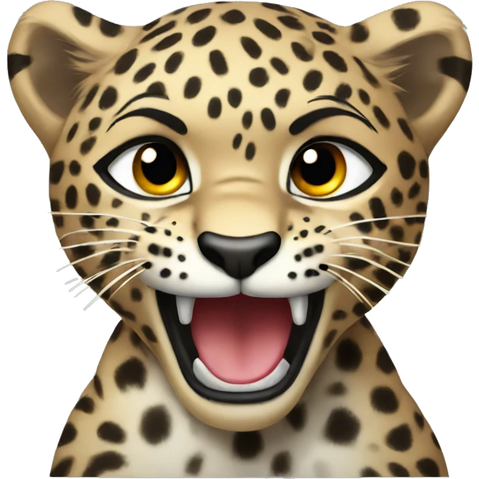 Leopard cub angry emoji
