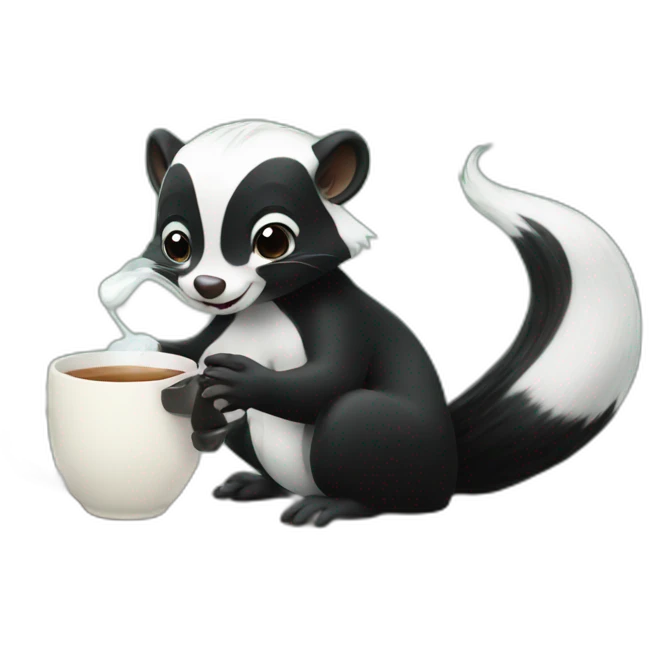 skunk drinking tea emoji