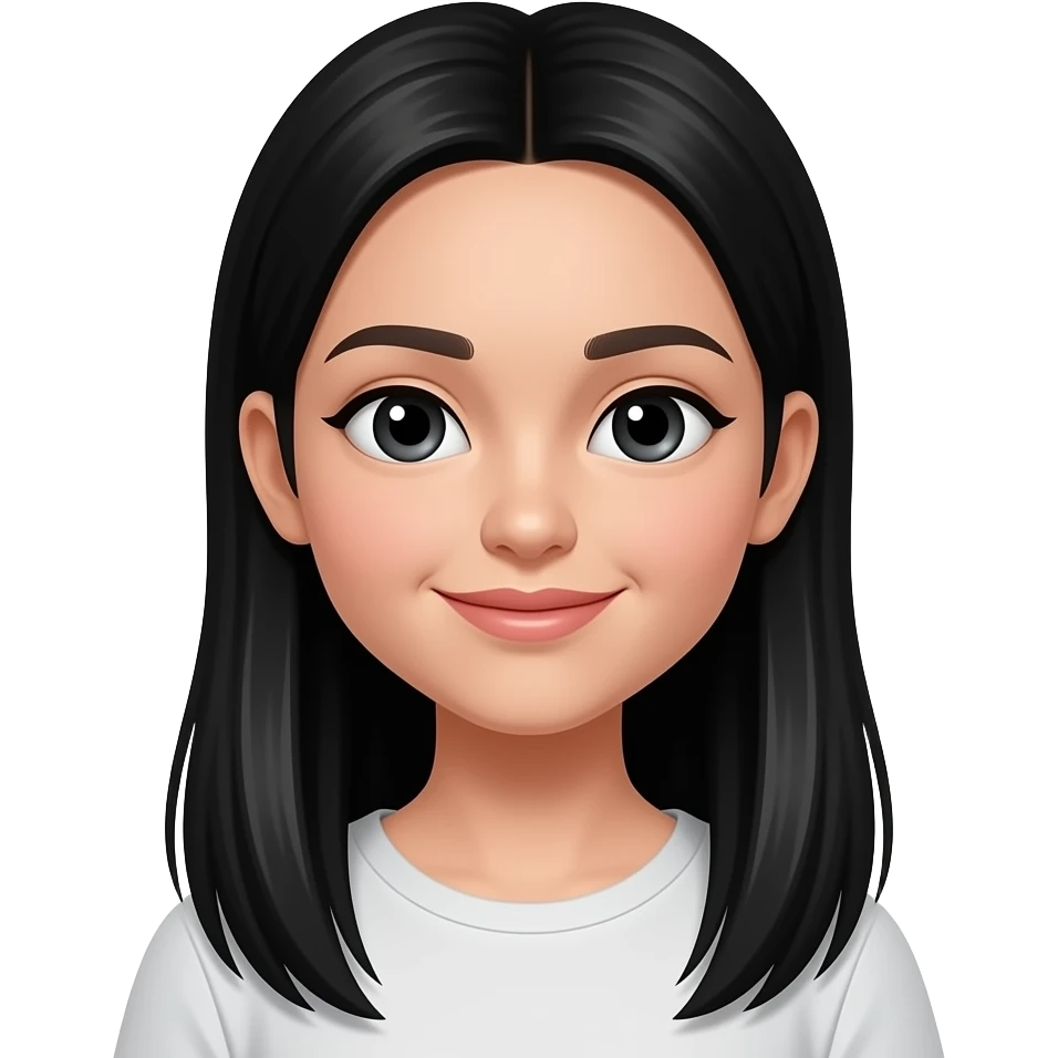 Chica pelo largo liso negro emoji