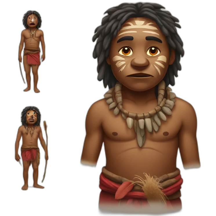 Wild aborigine is sad emoji