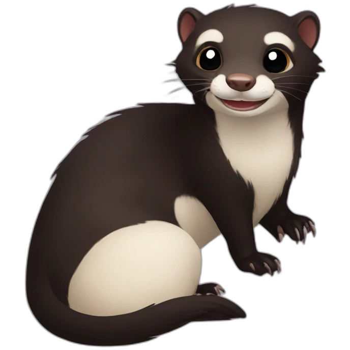 dark ferret say hi emoji