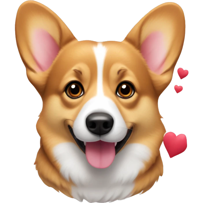 Corgi with hearts emoji