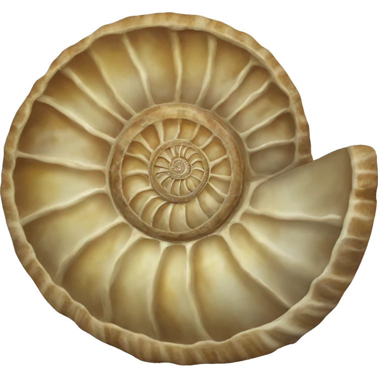 An ammonite shell with a face  emoji