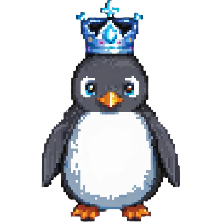 penguin with a crown emoji