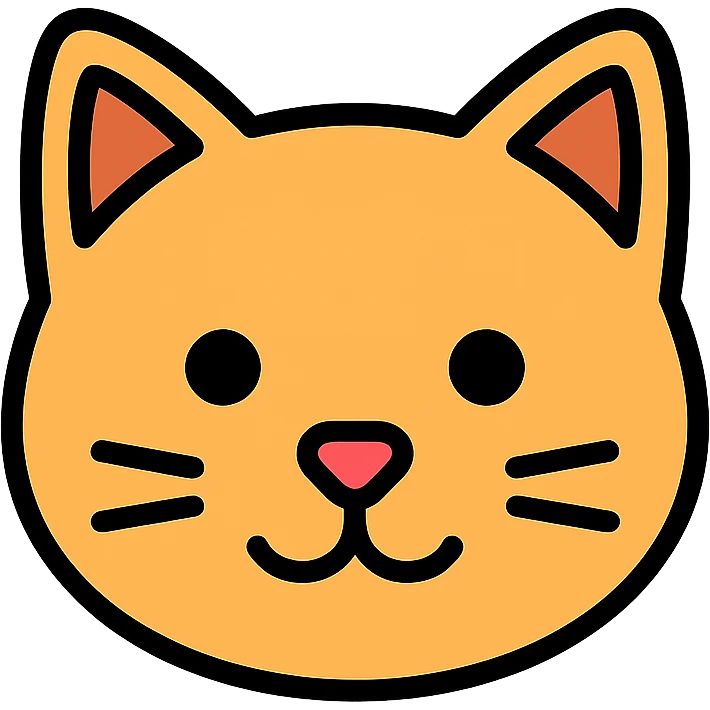 cat face icon with color outlines emoji