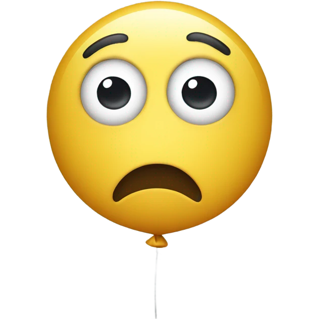 Ballon with worry face emoji